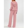 imagePRETTYGARDEN Womens 2 Piece Fall Lounge Sets 2026 Zip Up Hoodie Wide Leg Tracksuit Spring Matching Travel Outfits ClothesPink