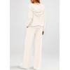 imagePRETTYGARDEN Womens 2 Piece Fall Lounge Sets 2026 Zip Up Hoodie Wide Leg Tracksuit Spring Matching Travel Outfits ClothesWhite