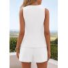 imagePRETTYGARDEN Womens 2 Piece Matching Sets 2026 Fashion Suit Vest Tops Shorts Set Spring Business Casual Vacation OutfitsWhite