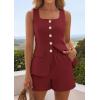 imagePRETTYGARDEN Womens 2 Piece Matching Sets 2026 Fashion Suit Vest Tops Shorts Set Spring Business Casual Vacation OutfitsWine Red
