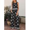imagePRETTYGARDEN Womens 2026 Summer 2 Piece Lounge Sets Boho Floral Tank Tops Flowy Wide Leg Pants Travel Beach Vacation OutfitsFloral Black White