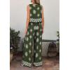 imagePRETTYGARDEN Womens 2026 Summer 2 Piece Lounge Sets Boho Floral Tank Tops Flowy Wide Leg Pants Travel Beach Vacation OutfitsFloral Dark Green White