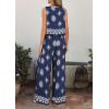 imagePRETTYGARDEN Womens 2026 Summer 2 Piece Lounge Sets Boho Floral Tank Tops Flowy Wide Leg Pants Travel Beach Vacation OutfitsFloral Navy White