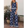 imagePRETTYGARDEN Womens 2026 Summer 2 Piece Lounge Sets Boho Floral Tank Tops Flowy Wide Leg Pants Travel Beach Vacation OutfitsFloral Navy White