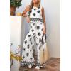 imagePRETTYGARDEN Womens 2026 Summer 2 Piece Lounge Sets Boho Floral Tank Tops Flowy Wide Leg Pants Travel Beach Vacation OutfitsFloral White Black