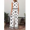 imagePRETTYGARDEN Womens 2026 Summer 2 Piece Lounge Sets Boho Floral Tank Tops Flowy Wide Leg Pants Travel Beach Vacation OutfitsFloral White Black