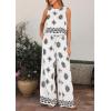 imagePRETTYGARDEN Womens 2026 Summer 2 Piece Lounge Sets Boho Floral Tank Tops Flowy Wide Leg Pants Travel Beach Vacation OutfitsFloral White Black