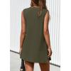 imagePRETTYGARDEN Womens 2026 Summer 2 Piece Shorts Sets V Neck Long Tank Tops High Waisted Loose Fit Matching Travel OutfitsArmy Green