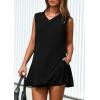 imagePRETTYGARDEN Womens 2026 Summer 2 Piece Shorts Sets V Neck Long Tank Tops High Waisted Loose Fit Matching Travel OutfitsBlack