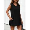 imagePRETTYGARDEN Womens 2026 Summer 2 Piece Shorts Sets V Neck Long Tank Tops High Waisted Loose Fit Matching Travel OutfitsBlack