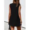 imagePRETTYGARDEN Womens 2026 Summer 2 Piece Shorts Sets V Neck Long Tank Tops High Waisted Loose Fit Matching Travel OutfitsBlack