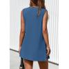 imagePRETTYGARDEN Womens 2026 Summer 2 Piece Shorts Sets V Neck Long Tank Tops High Waisted Loose Fit Matching Travel OutfitsBlue