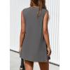 imagePRETTYGARDEN Womens 2026 Summer 2 Piece Shorts Sets V Neck Long Tank Tops High Waisted Loose Fit Matching Travel OutfitsDark Grey