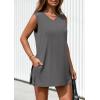 imagePRETTYGARDEN Womens 2026 Summer 2 Piece Shorts Sets V Neck Long Tank Tops High Waisted Loose Fit Matching Travel OutfitsDark Grey