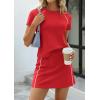 imagePRETTYGARDEN Womens 2026 Summer 2 Piece Skirt Sets Short Sleeve Shirts Tops Skorts Matching Workout Clothes Travel OutfitsRed