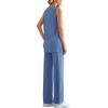imagePRETTYGARDEN 2 Piece Lounge Sets for Women Summer Airport Travel Outfit 2026 Casual Matching Spring Clothes Track Sweat SuitsBlue