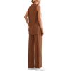 imagePRETTYGARDEN 2 Piece Lounge Sets for Women Summer Airport Travel Outfit 2026 Casual Matching Spring Clothes Track Sweat SuitsBrown