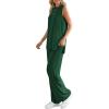 imagePRETTYGARDEN 2 Piece Lounge Sets for Women Summer Airport Travel Outfit 2026 Casual Matching Spring Clothes Track Sweat SuitsDark Green