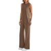 imagePRETTYGARDEN 2 Piece Lounge Sets for Women Summer Airport Travel Outfit 2026 Casual Matching Spring Clothes Track Sweat SuitsDark Khaki