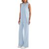 imagePRETTYGARDEN 2 Piece Lounge Sets for Women Summer Airport Travel Outfit 2026 Casual Matching Spring Clothes Track Sweat SuitsLight Blue