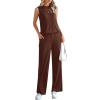 imagePRETTYGARDEN 2 Piece Lounge Sets for Women Summer Airport Travel Outfit 2026 Casual Matching Spring Clothes Track Sweat SuitsLight Coffee