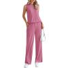 imagePRETTYGARDEN 2 Piece Lounge Sets for Women Summer Airport Travel Outfit 2026 Casual Matching Spring Clothes Track Sweat SuitsPink