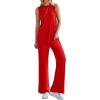 imagePRETTYGARDEN 2 Piece Lounge Sets for Women Summer Airport Travel Outfit 2026 Casual Matching Spring Clothes Track Sweat SuitsRed