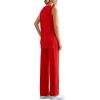 imagePRETTYGARDEN 2 Piece Lounge Sets for Women Summer Airport Travel Outfit 2026 Casual Matching Spring Clothes Track Sweat SuitsRed