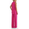 imagePRETTYGARDEN 2 Piece Lounge Sets for Women Summer Airport Travel Outfit 2026 Casual Matching Spring Clothes Track Sweat SuitsRose Red