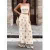 imagePRETTYGARDEN 2 Piece Sets for Women Summer 2026 Travel Outfits Print Tube Tops Wide Leg Pants Beach Vacation ClothesBeige