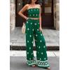 imagePRETTYGARDEN 2 Piece Sets for Women Summer 2026 Travel Outfits Print Tube Tops Wide Leg Pants Beach Vacation ClothesGreen