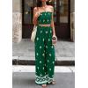 imagePRETTYGARDEN 2 Piece Sets for Women Summer 2026 Travel Outfits Print Tube Tops Wide Leg Pants Beach Vacation ClothesGreen