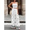 imagePRETTYGARDEN 2 Piece Sets for Women Summer 2026 Travel Outfits Print Tube Tops Wide Leg Pants Beach Vacation ClothesWhite