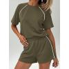 imagePRETTYGARDEN 2 Piece Short Sets for Women Summer Clothes 2026 Spring Matching Athleisure Lounge Set Airport Travel OutfitsArmy Green
