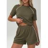 imagePRETTYGARDEN 2 Piece Short Sets for Women Summer Clothes 2026 Spring Matching Athleisure Lounge Set Airport Travel OutfitsArmy Green