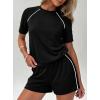 imagePRETTYGARDEN 2 Piece Short Sets for Women Summer Clothes 2026 Spring Matching Athleisure Lounge Set Airport Travel OutfitsBlack