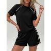 imagePRETTYGARDEN 2 Piece Short Sets for Women Summer Clothes 2026 Spring Matching Athleisure Lounge Set Airport Travel OutfitsBlack