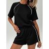 imagePRETTYGARDEN 2 Piece Short Sets for Women Summer Clothes 2026 Spring Matching Athleisure Lounge Set Airport Travel OutfitsBlack