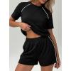 imagePRETTYGARDEN 2 Piece Short Sets for Women Summer Clothes 2026 Spring Matching Athleisure Lounge Set Airport Travel OutfitsBlack