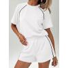 imagePRETTYGARDEN 2 Piece Short Sets for Women Summer Clothes 2026 Spring Matching Athleisure Lounge Set Airport Travel OutfitsWhite
