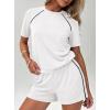 imagePRETTYGARDEN 2 Piece Short Sets for Women Summer Clothes 2026 Spring Matching Athleisure Lounge Set Airport Travel OutfitsWhite