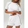 imagePRETTYGARDEN 2 Piece Short Sets for Women Summer Clothes 2026 Spring Matching Athleisure Lounge Set Airport Travel OutfitsWhite