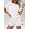 imagePRETTYGARDEN 2 Piece Short Sets for Women Summer Clothes 2026 Spring Matching Athleisure Lounge Set Airport Travel OutfitsWhite