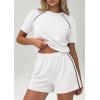 imagePRETTYGARDEN 2 Piece Short Sets for Women Summer Clothes 2026 Spring Matching Athleisure Lounge Set Airport Travel OutfitsWhite