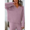 imagePRETTYGARDEN Lounge Sets for Women Two Piece Sweaters Pajama Set Fall Fashion 2026 Loungewear Outfits Matching Winter ClothesBean Paste Purple