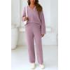 imagePRETTYGARDEN Lounge Sets for Women Two Piece Sweaters Pajama Set Fall Fashion 2026 Loungewear Outfits Matching Winter ClothesBean Paste Purple
