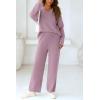 imagePRETTYGARDEN Lounge Sets for Women Two Piece Sweaters Pajama Set Fall Fashion 2026 Loungewear Outfits Matching Winter ClothesBean Paste Purple