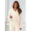 imagePRETTYGARDEN Lounge Sets for Women Two Piece Sweaters Pajama Set Fall Fashion 2026 Loungewear Outfits Matching Winter ClothesBeige