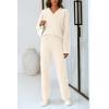 imagePRETTYGARDEN Lounge Sets for Women Two Piece Sweaters Pajama Set Fall Fashion 2026 Loungewear Outfits Matching Winter ClothesBeige