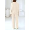 imagePRETTYGARDEN Lounge Sets for Women Two Piece Sweaters Pajama Set Fall Fashion 2026 Loungewear Outfits Matching Winter ClothesBeige